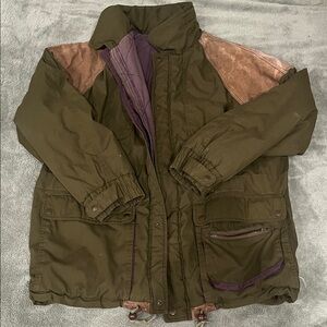 Adam Spencer Men's Olive Green and Brown Jacket